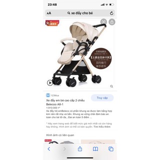 xe đẩy bélecoo, màu vàng, siêu tiện lợi