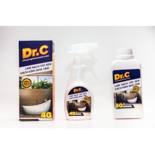 TẨY CẶN CAXI BỒN TẮM BỒN RỬA MẶT VÁCH KÍNH DR.C  - 300ML nước tẩy canxi vệ sinh bề mặt và các vết bẩn đóng cặn
