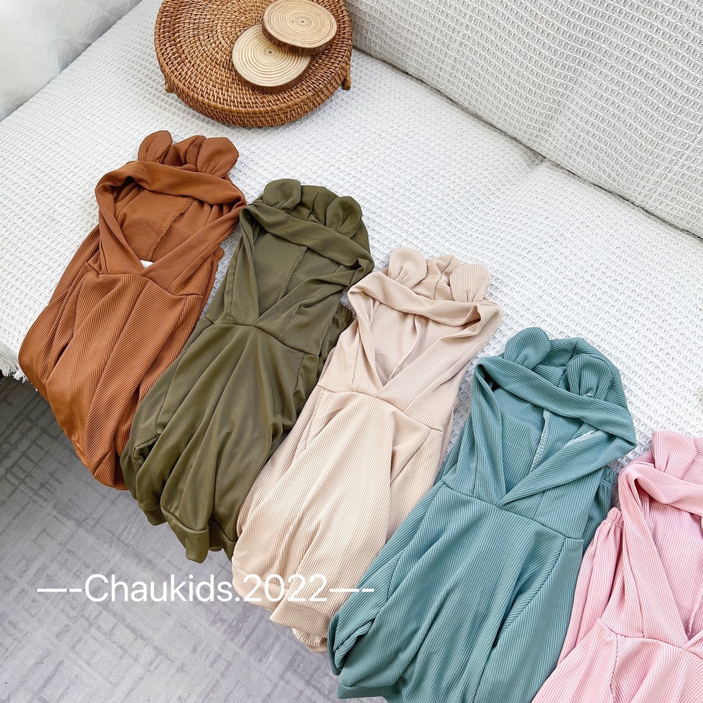 [SALE] Bộ Quần Áo Cho Bé Gái, Bé Trai KIMCHIBABY Vải Thun Gân Tai Thú 3D, Bộ Đồ Cho Bé Mặc Thu Đông CKTD05