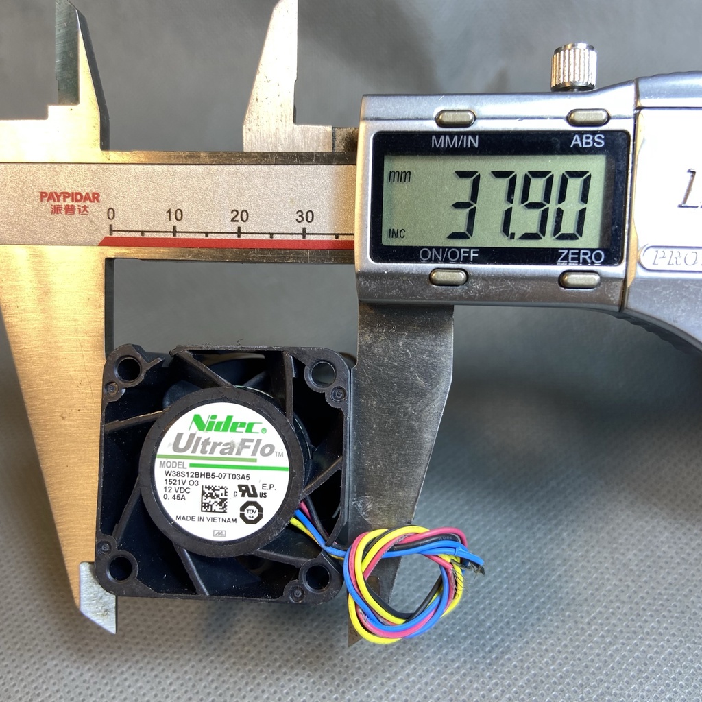 QUẠT 3.8cm NIDEC ULTRAFLO, 12V 0.45A. Gió mạnh. W38S12BHB5-07T03A5