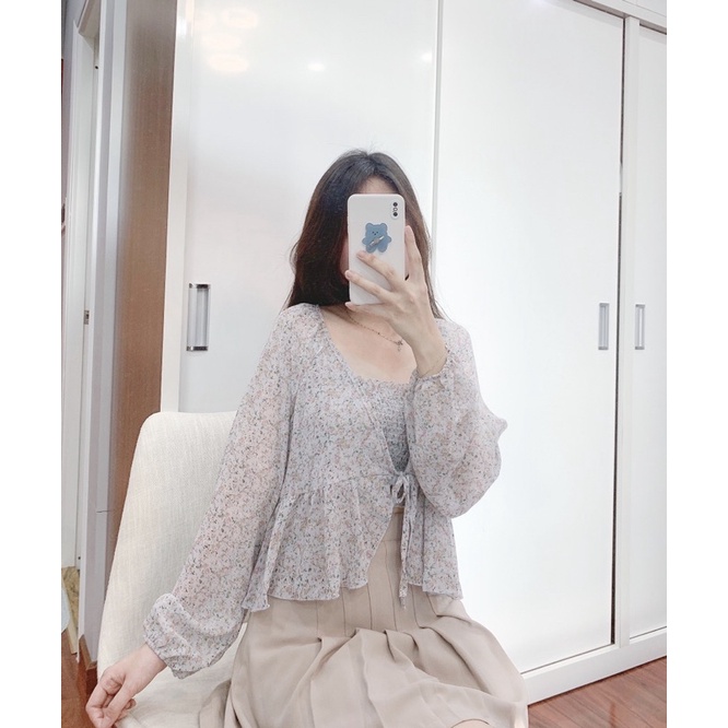 Set cardigan + áo dây dún thun (4 màu) | BigBuy360 - bigbuy360.vn