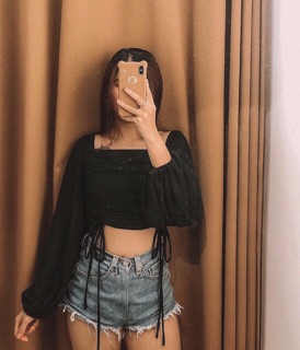 ÁO CROPTOP RÚT DÂY