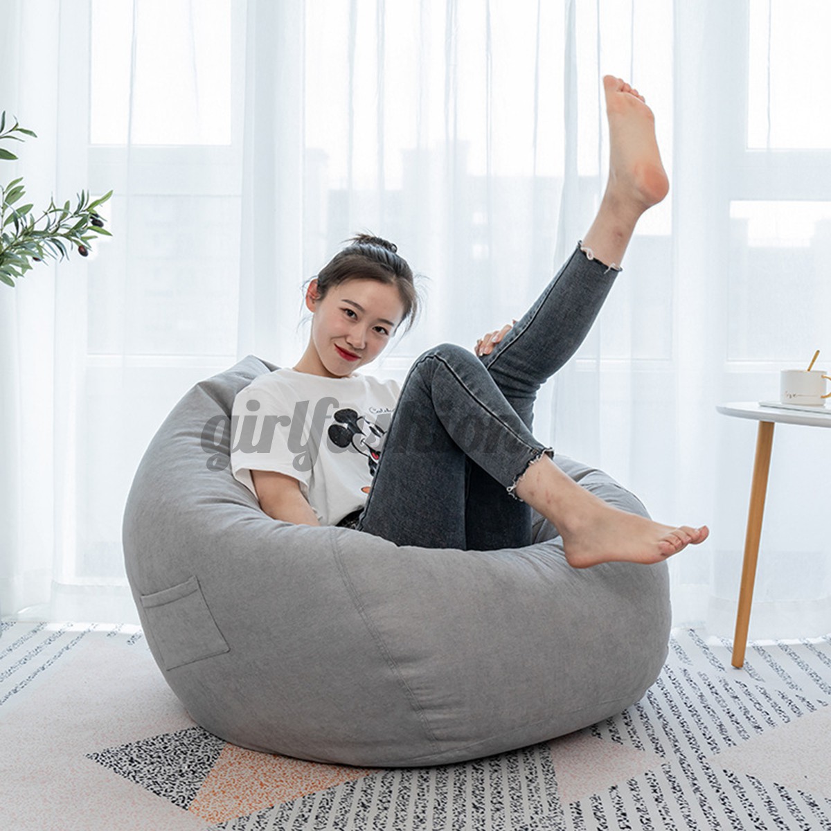 90x110cm Bean Bag Sofa Cover Đệm Ngồi Hạt Đậu