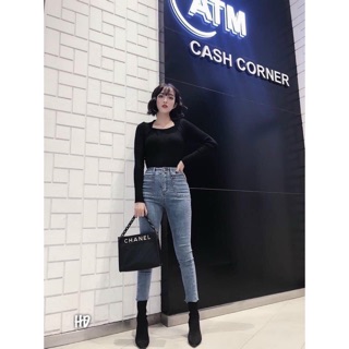 Quần jean 2 cúc qc