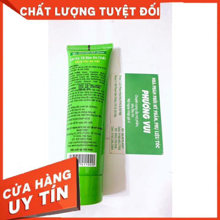 Gel Tẩy Tế Bào Chết Trà Xanh Nhật Việt 100ml-giúp tẩy sạch lớp da sần sùi -giúp thông thoáng lỗ chân lông- da sáng mịn