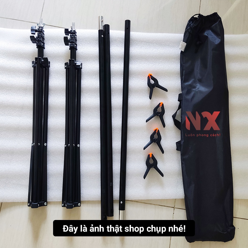 Combo Khung giá treo phông nền chữ U dùng trong studio kích thước 2x3m (Tặng kèm 4 kẹp phông nền) và Khung chữ T