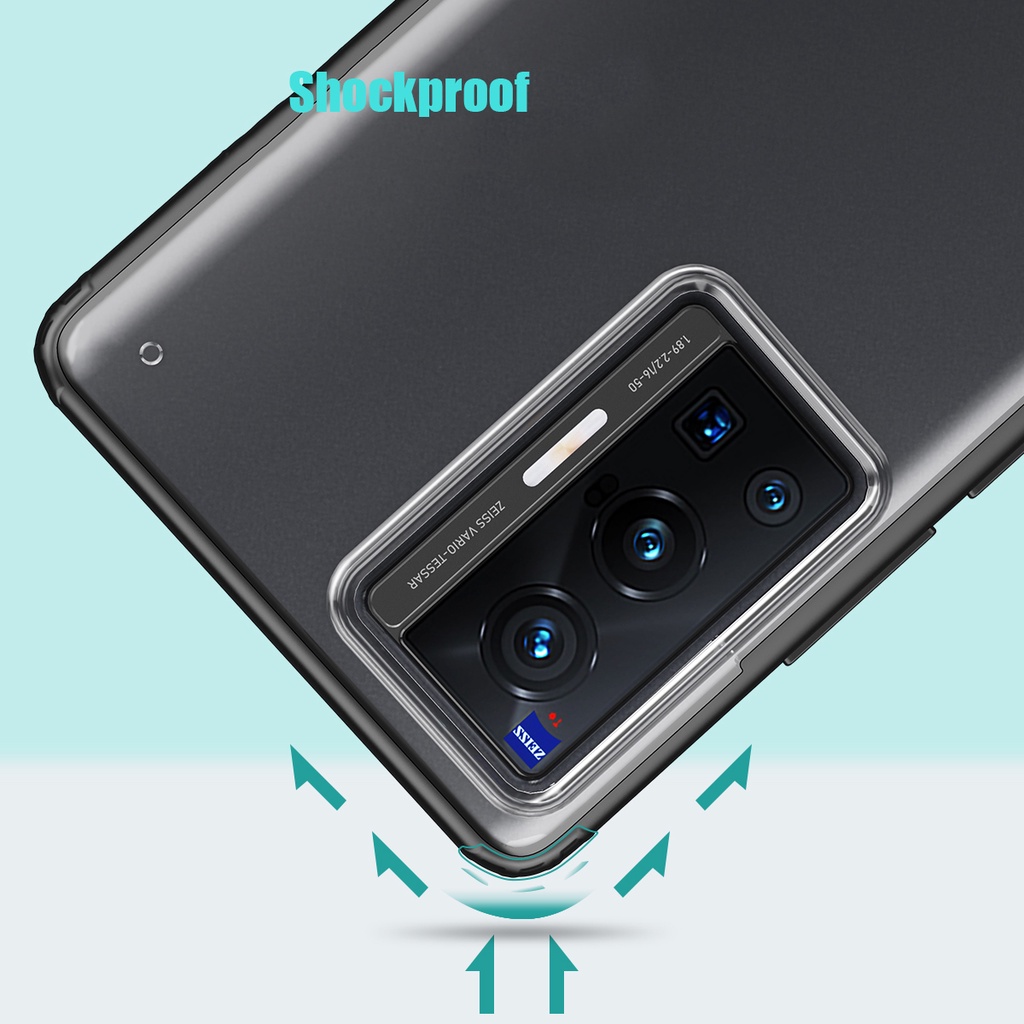Ốp điện thoại cứng trong suốt chống sốc cho Vivo X70 Pro Plus