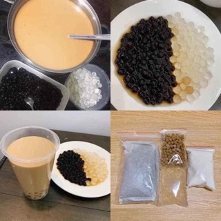 Sét trà sữa trân châu giòn + dẻo