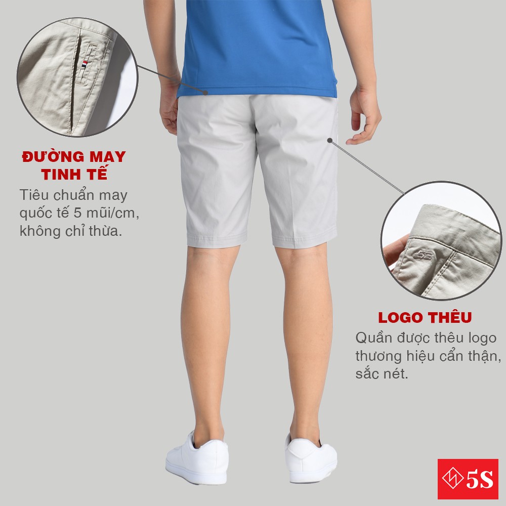 Quần Short Nam 5S (6 màu), Chất Kaki Cotton Co Giãn, Thấm Hút Tốt, Hạn Chế Nhăn (QSK21002-01) | BigBuy360 - bigbuy360.vn