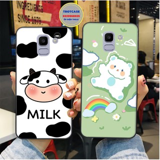 [ MỚI ] Ốp lưng Samsung A6/A6 Plus/A8/A8 PLus/J6/J6 PLus/J8 - in hình thỏ xanh và bò sữa mặt bự cute