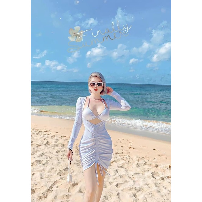 (CAO CẤP) Áo tắm đi biển đẹp ❤️ Bikini sexy 3 mảnh có quây siêu hot ❤️ đồ bơi nữ Hàn Quốc kín đáo quần tam giác gợi cảm