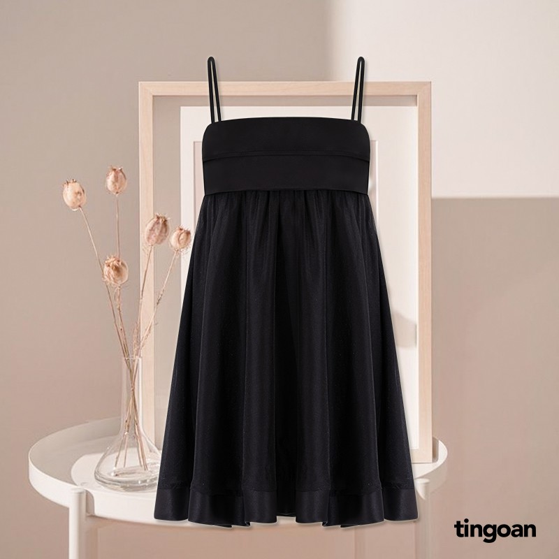 TINGOAN® - Váy hai dây phối bóng kính đen MYSTERY OF LOVE DRESS/BL