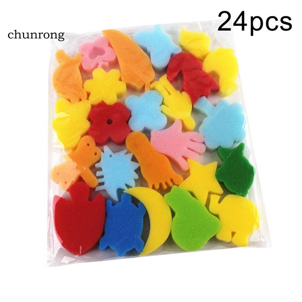 Cr Set 24 Miếng Bọt Biển Nhiều Màu Sắc Dùng Làm Đồ Chơi Cho Bé