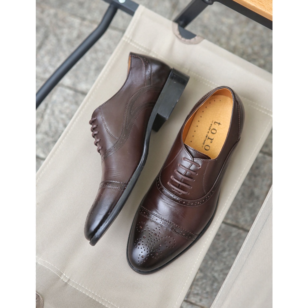 Giày Tây Cột Dây Oxford Nam Da Bò Nguyên Tấm Toroshoes Mã M584 (3 Màu)