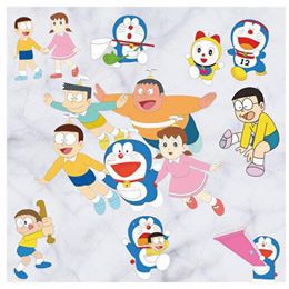 Decal trang trí Doremon và các bạn chơi Chóng bay