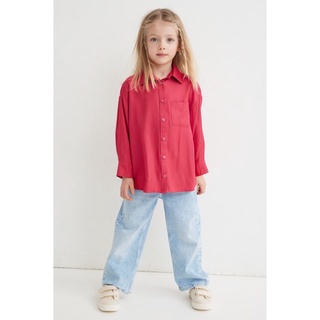 Áo sơ mi hồng đậm cho bé gái HM auth 18m-10y