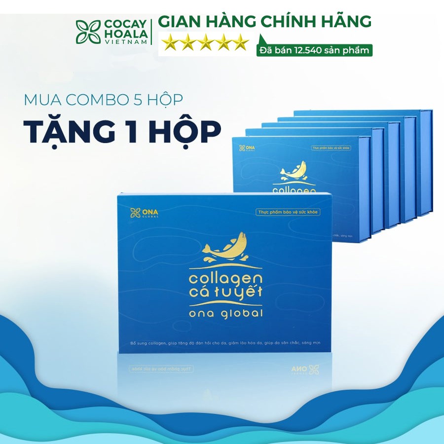 Collagen cá tuyết Cocayhoala làm đẹp da, da săn chắc, căng bóng ngậm nước ẩm mượt hộp 30 gói | BigBuy360 - bigbuy360.vn