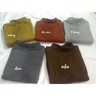 Áo nỉ kẻ cổ lọ tay bom
