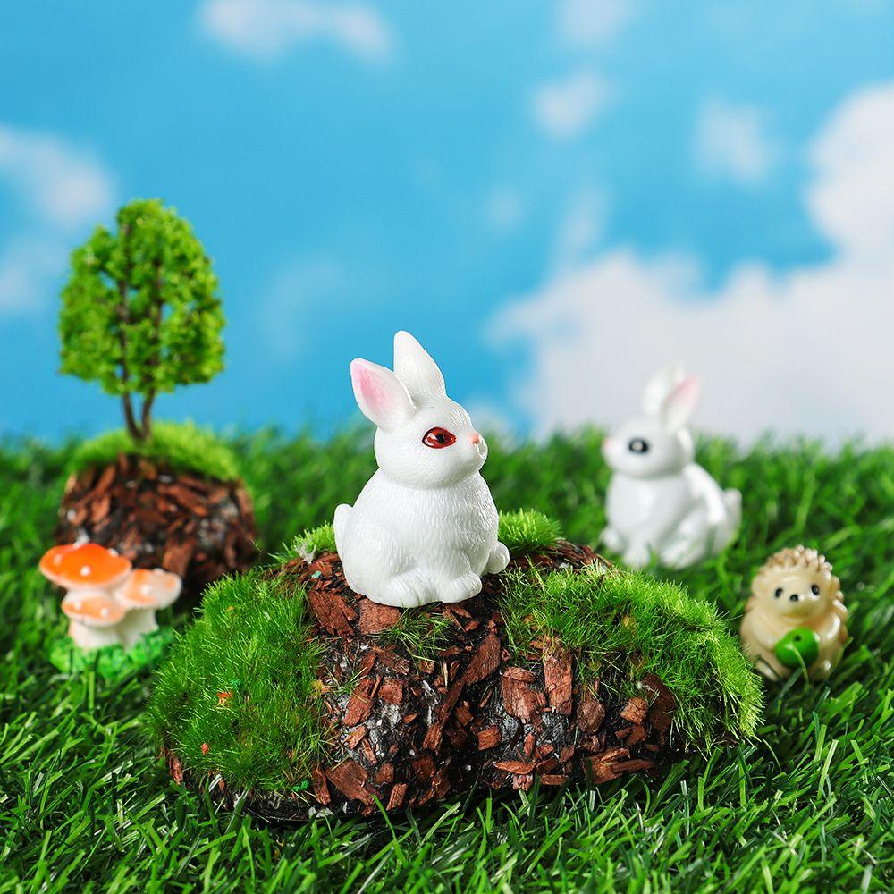 Mô Hình Thỏ Trắng Mini Bằng Nhựa Resin Trang Trí Nội Thất Diy