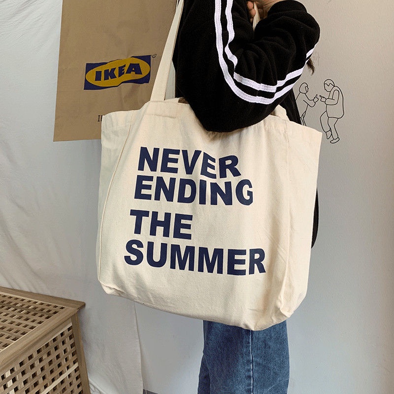 Túi Xách Canvas Sức Chứa Lớn Phong Cách Hàn Quốc Cổ Điển Hàng Mới