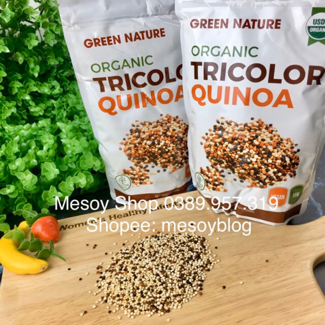 Hạt quinoa 3 màu hữu cơ Green Nature 500g