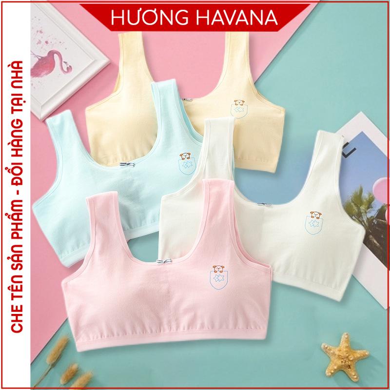 Áo lót bé gái cotton tự nhiên, Áo bra học sinh từ 30-40kg Havana FLA65