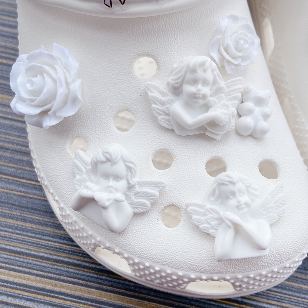 crocs sticker Bộ 12 Móc Khóa Giày Quyến Rũ DIYshoes sticker Accessories Stickers Sandals Shoe Decoration