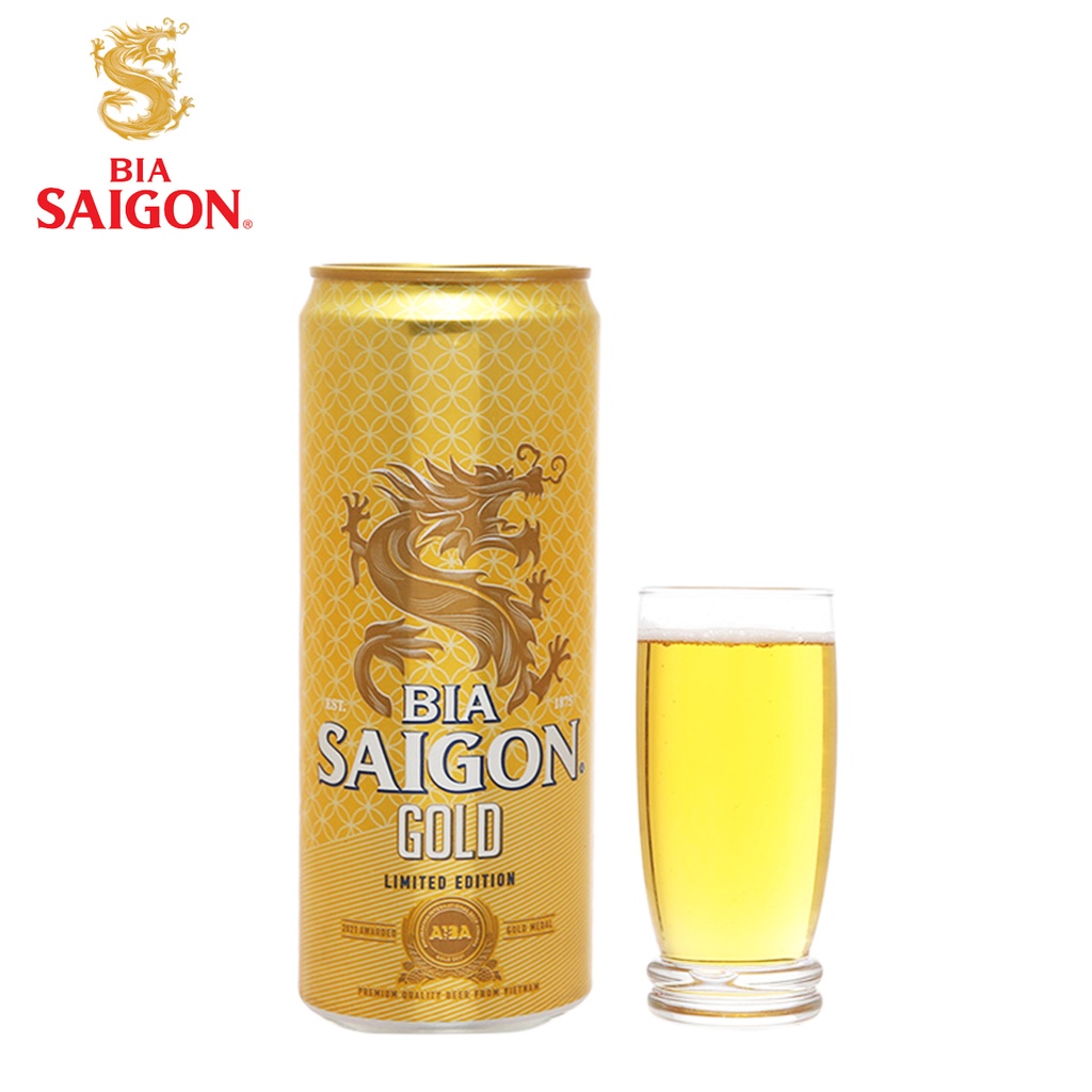 LỐC 6 LON BIA SÀI GÒN GOLD SABECO 330ML