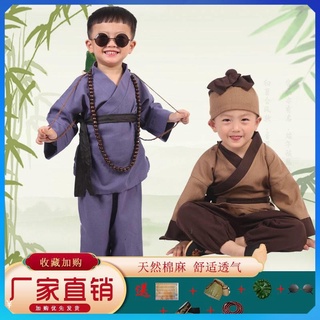 Bộ đồ hán phục chú tiểu xinh xắn cho bé trai