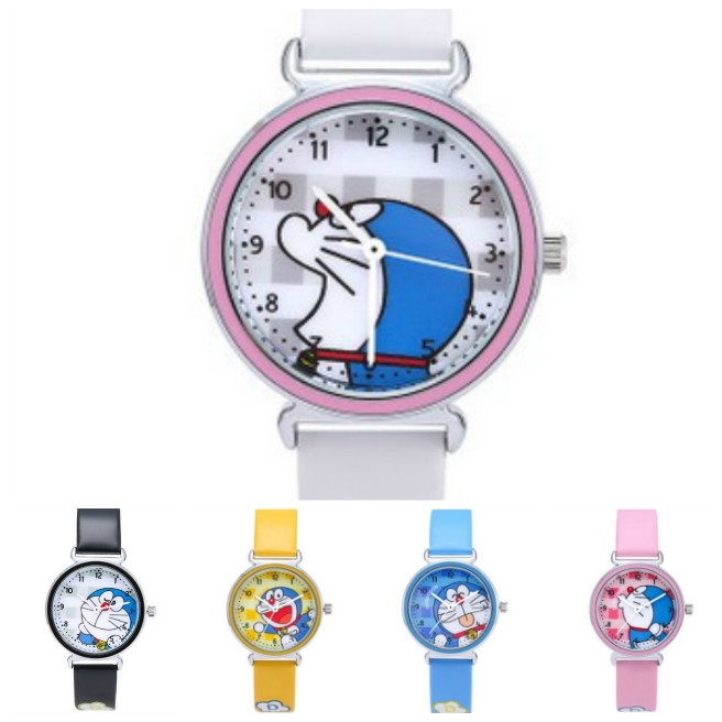 Đồng Hồ Điện Tử Dây Da Hình Doraemon Dễ Thương Cho Bé