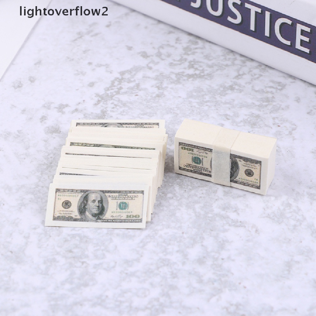 Bộ 100 tờ tiền đô la mini tỉ lệ 1: 12 cho nhà búp bê