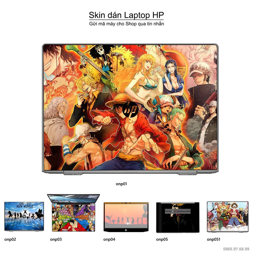 Skin dán Laptop HP in hình One Piece (inbox mã máy cho Shop)