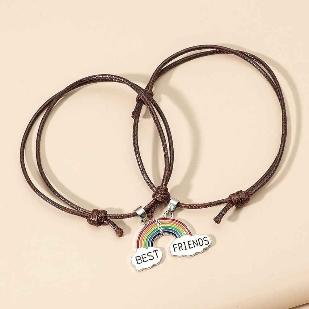 Vòng Tay Cầu Vồng Điều Chỉnh Được Sáng Tạo Phong Cách Hàn Quốc Cho Bạn Thân