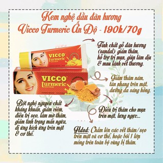 Kem nghệ dầu đàn hương Vicco Turmeric Ấn Độ
