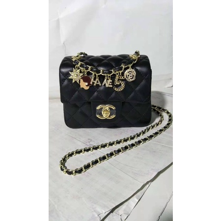 Túi đeo chéo nữ cn classic 5 kèm phụ kiện đính đá hàng Super