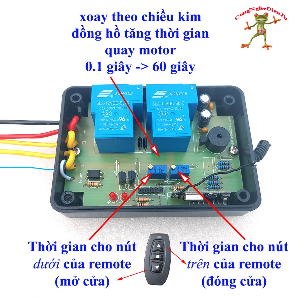 Điều khiển từ xa cửa lùa 12v xe ô tô  nút tay 1 chạm có dừng