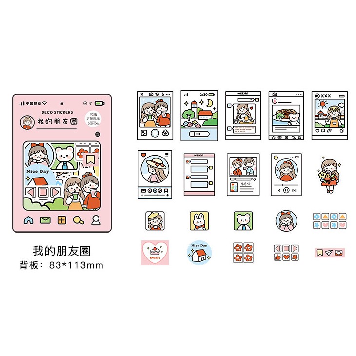 Sticker Cute Anime Dễ Thương 40 Miếng Stickers Dán Trang Trí Góc Học Tập Sổ Tay Mũ Bảo Hiểm Shop Có Washi Tape Chiết