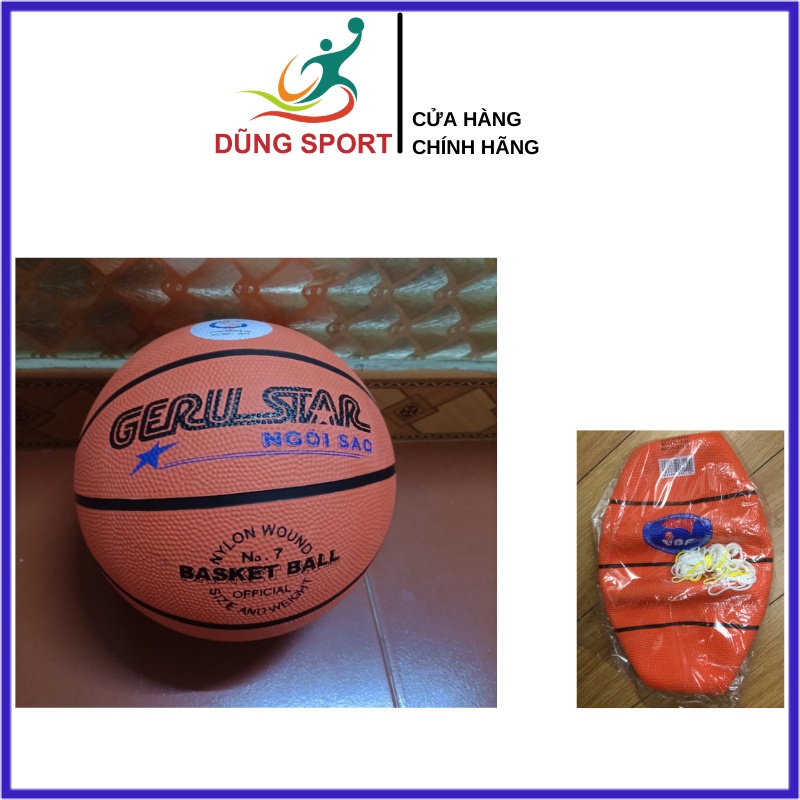 Quả banh bóng rổ GERU STAR số 5,số 6,số 7 chất liệu cao su, banh bóng rổ  Gerustar Basket ball thi đấu chính hãng