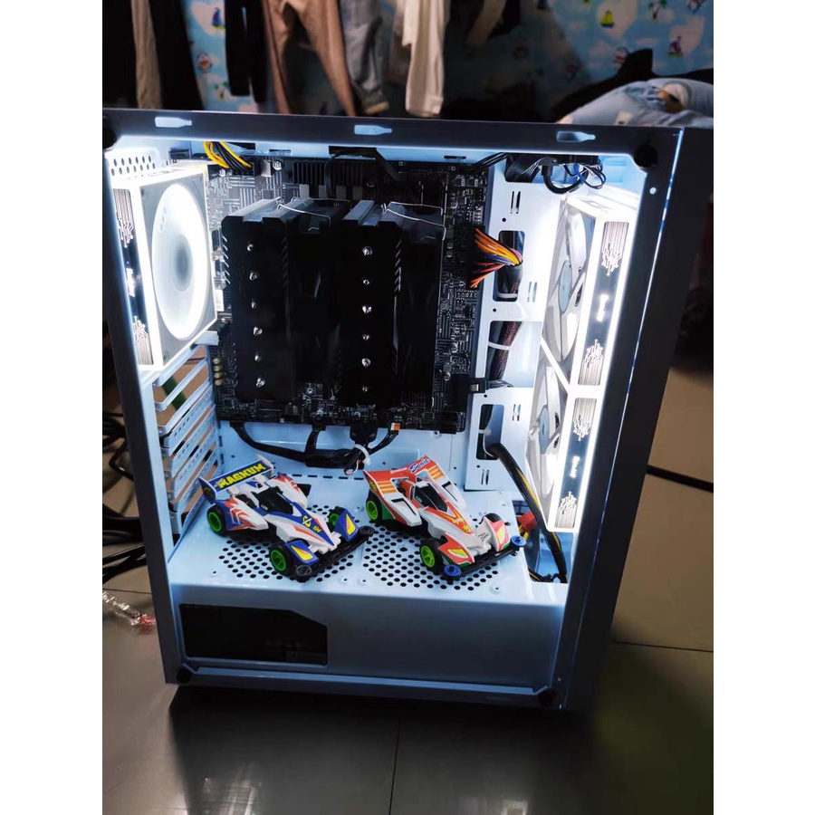 VỎ CASE MIK 3 MÀU , TRẮNG-ĐEN-ĐỎ NEW BOX ,LẮP ĐỐI ĐA 8 FAN LED, có ảnh thật shop tự chụp