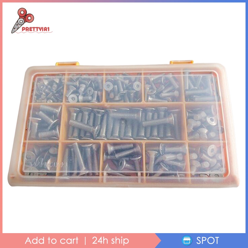 Hộp 260 Ốc Vít Bằng Thép Không Gỉ M4 M5 M6 Đa Năng Tiện Dụng