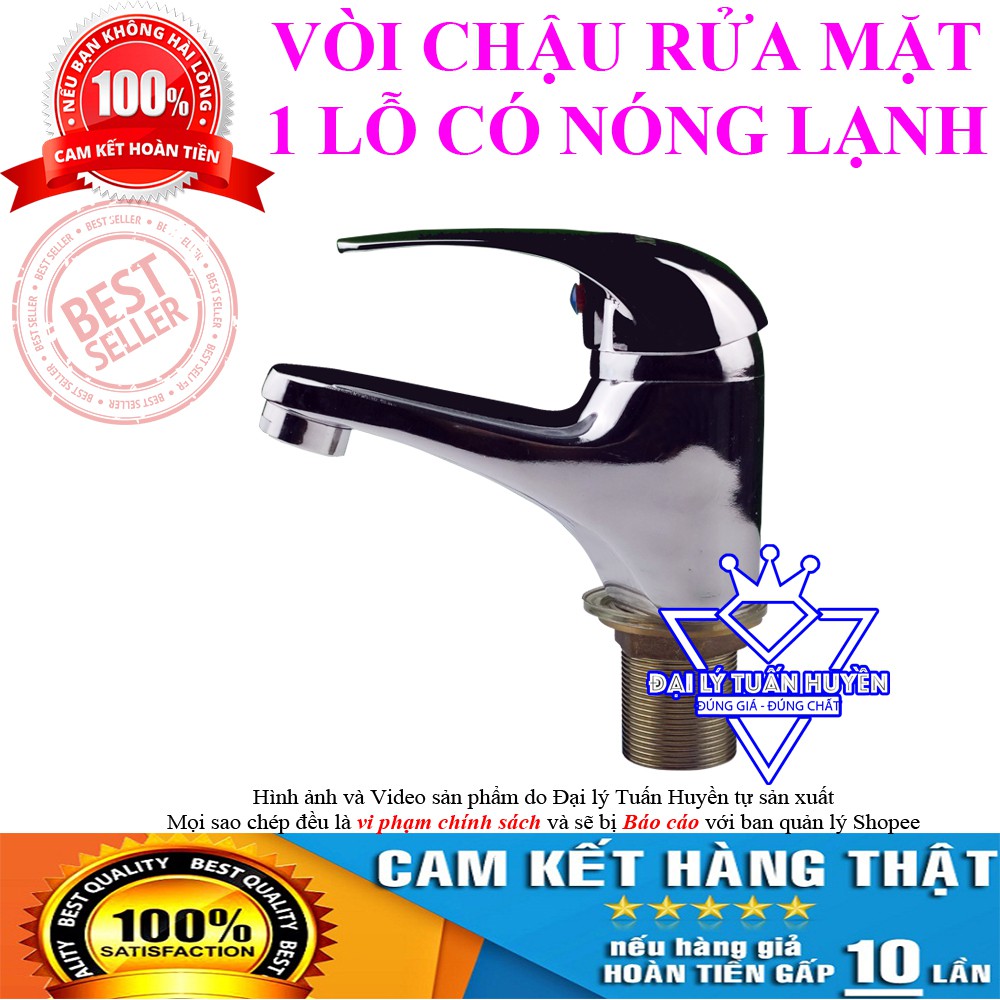 Vòi chậu rửa mặt 1 lỗ -  Có nóng lạnh, giá rẻ