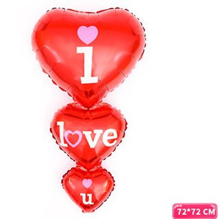 Bóng bay mạ nhôm hình trái tim liền iloveyou trang trí phòng cưới