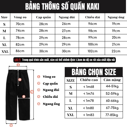 Quần kaki 200X ống rộng màu đen Unisex nam nữ ,basic dễ phối đồ,form dáng suông,chất vải mềm,dày dặn, KKD