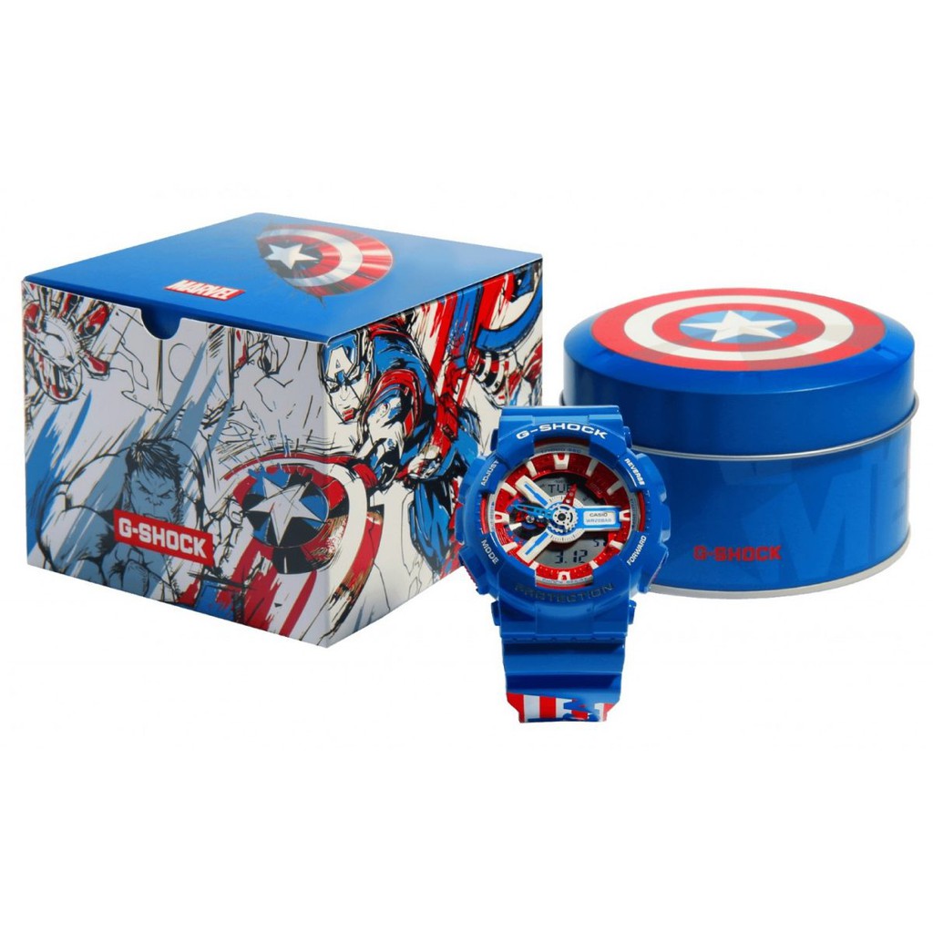 Đồng Hồ Casio G-Shock Avengers Marvel Captain America - Đồng Hồ G Shock Nam Phiên Bản Giới Hạn Đặc Biệt