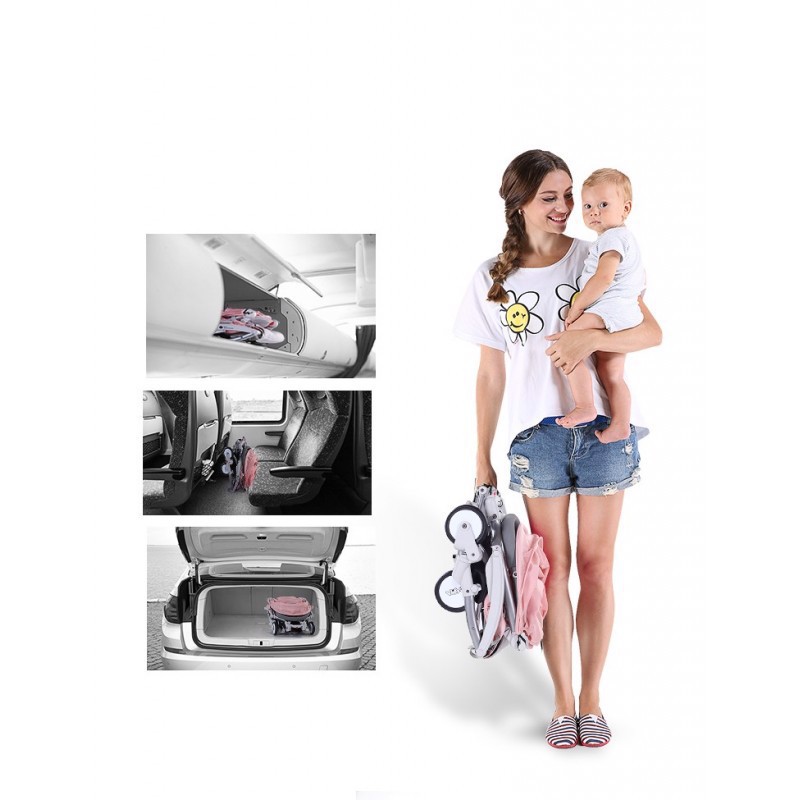 Xe đẩy du lịch Vovo 1 chiều gọn nhẹ màu cờ Mỹ cho bé