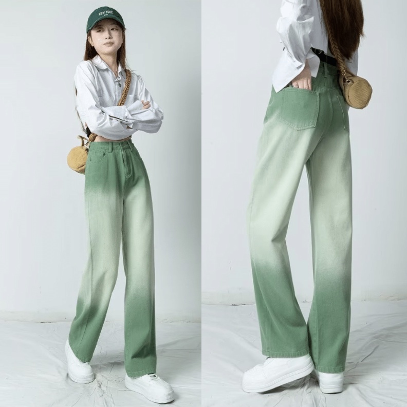 Quần Jean Nam Màu Gradient Xanh Lá Cây Thời Trang