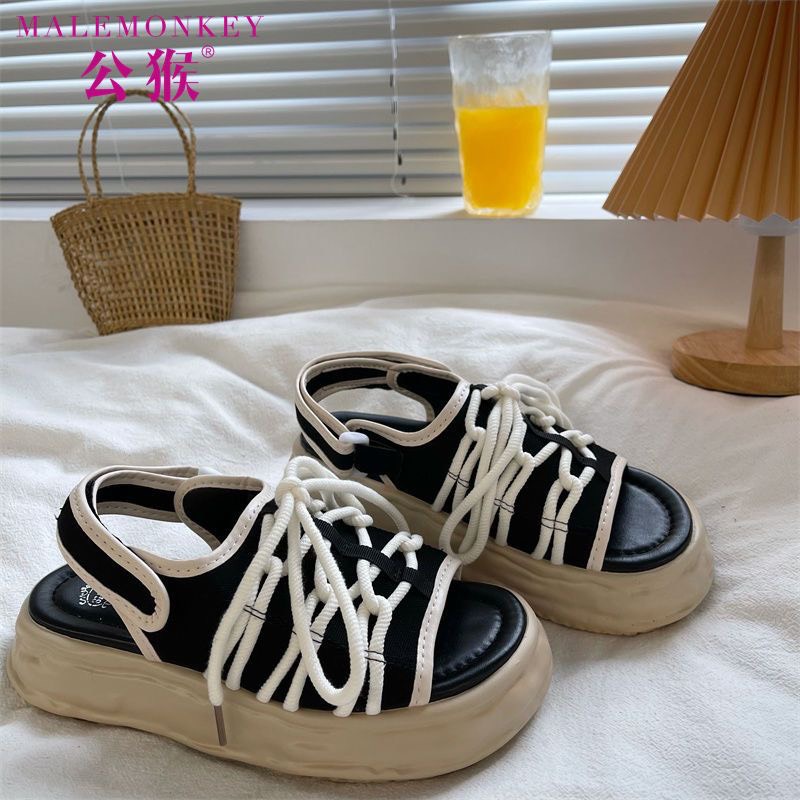 Sandal đế bằng phối dây (ảnh thật shop chụp) - Hàng Quảng Châu