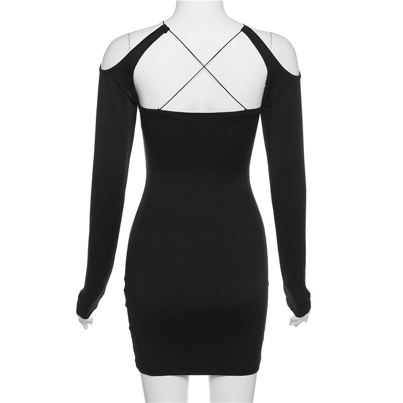 Đầm DUNEA dài tay màu trơn thiết kế quyến rũ thời trang dành cho nữ