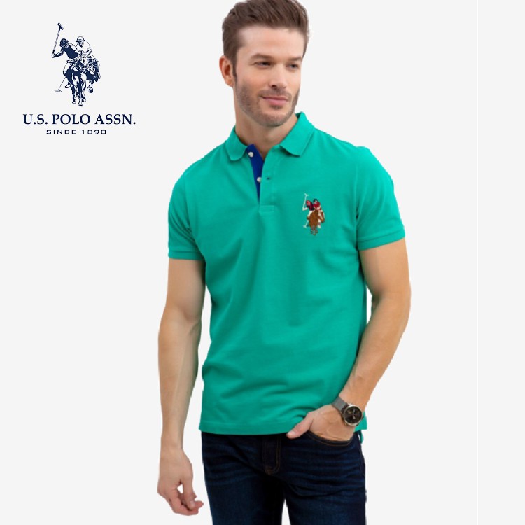 Áo thun US Polo Assn. MULTI COLOR BIG PONY POLO SHIRT xanh nhạt