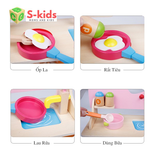 Đồ Chơi Gỗ S-Kids, Bộ Mô Phỏng Bếp Gỗ